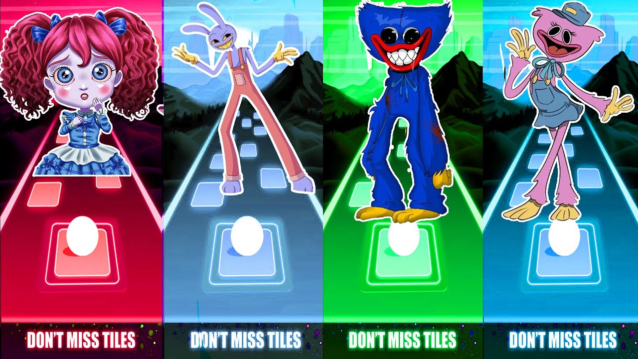 Poppy Vs Jax Vs Huggy Wuggy Vs Kissy Missy | Tiles Hop Bemax Mix