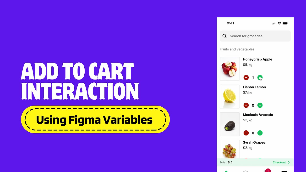 Figma variables - Add to Cart Checkout Interaction