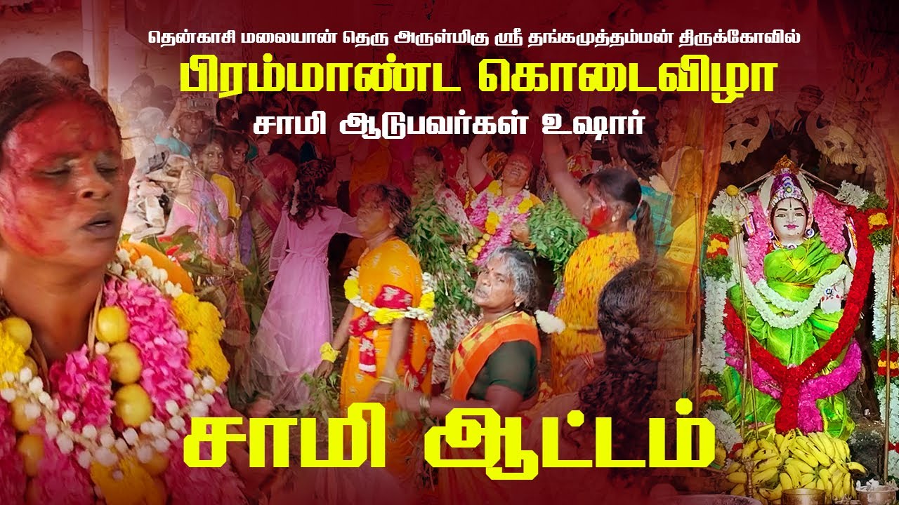 தென்காசி மலையான் தெரு தங்க முத்தம்மன் கொடை விழா  | தீர்த்தம் எடுத்து வருதல் |  சாமி ஆட்டம் மதிய கொடை