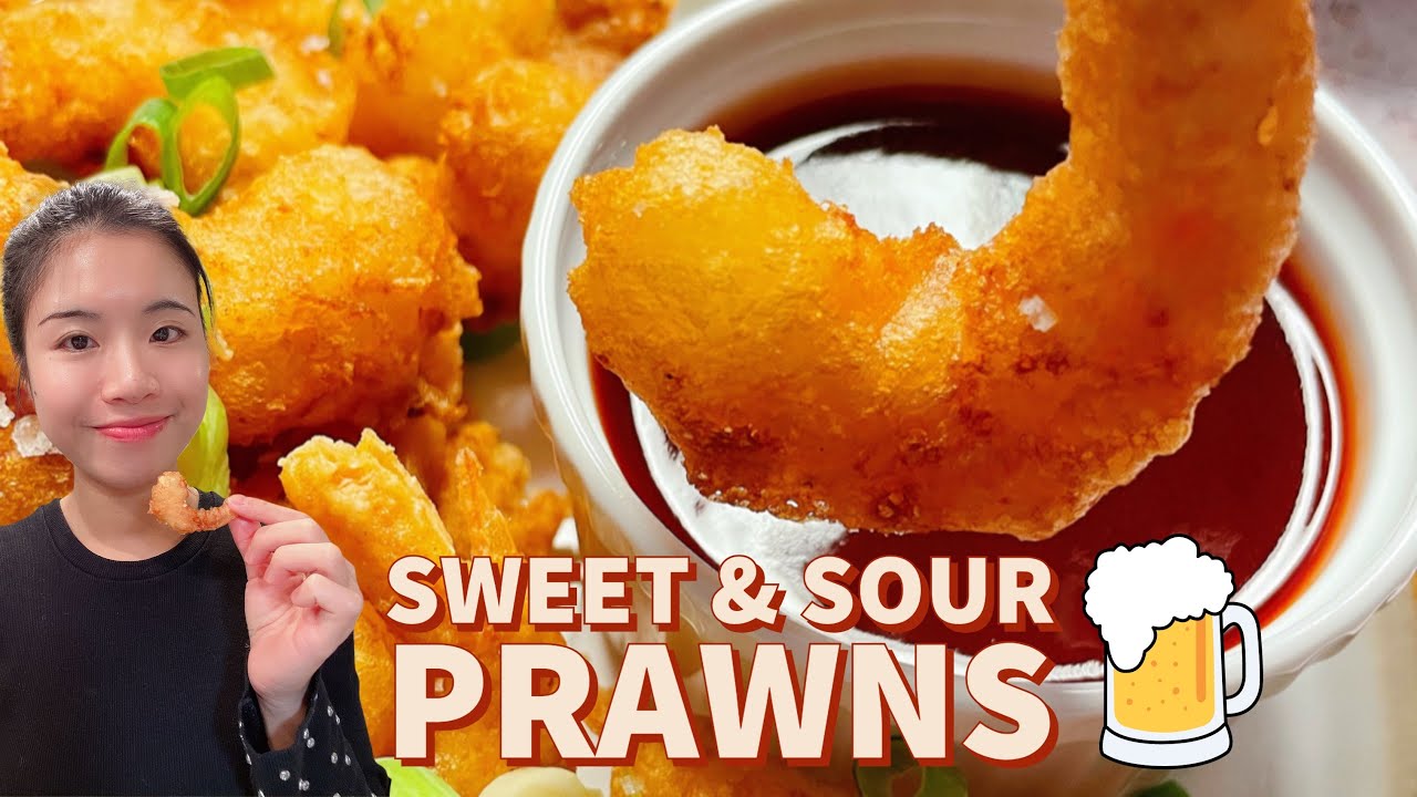 Chinese Beer-battered 𝐒𝐰𝐞𝐞𝐭 & 𝐒𝐨𝐮𝐫 𝐏𝐫𝐚𝐰𝐧𝐬🍤😋酸甜虾Homemade Chinese Sweet & Sour Sauce