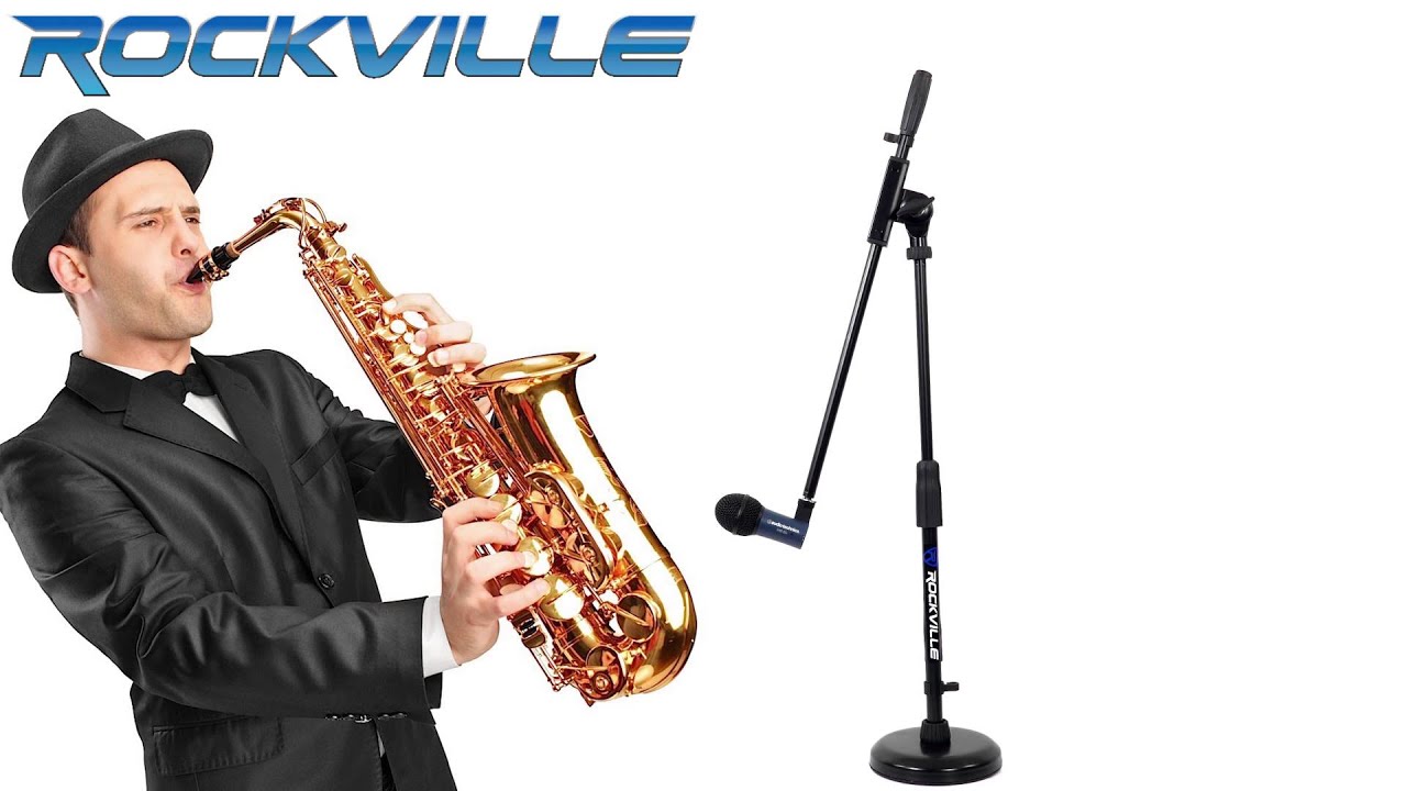 Rockville RKDS Kick Drum/Guitar Amp Mic Stand With Steel Round Base, Fixed Boom, and Rubber Pad