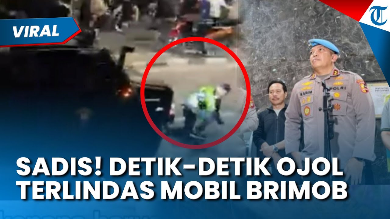 DETIK-DETIK MENCEKAM Driver Ojol Terlindas Mobil Brimob saat Demo, 7 Oknum Diamankan Propam