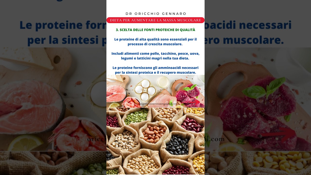 LA DIETA PERSONALIZZATA PER AUMENTARE LA MASSA MUSCOLARE-DR ORICCHIO GENNARO NUTRIZIONISTA