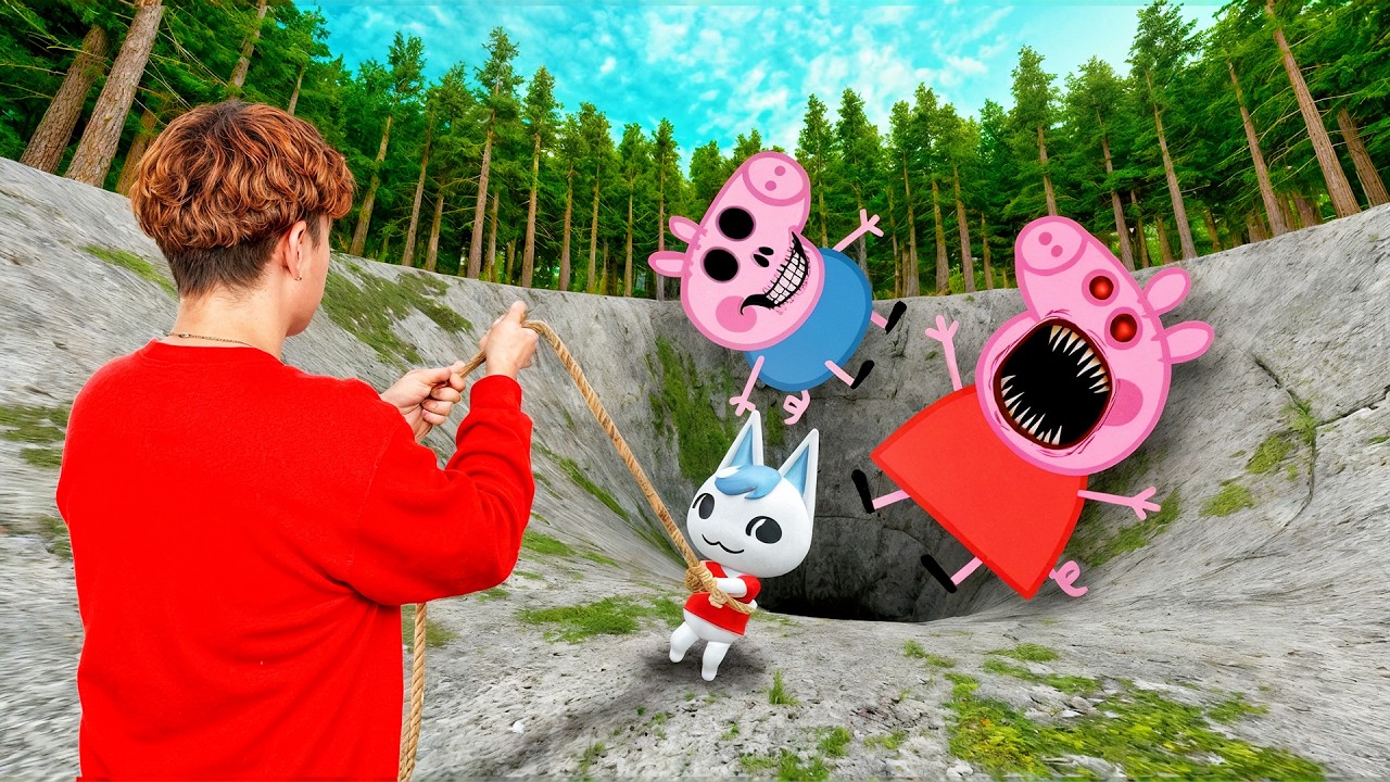 SOBREVIVI A PEPPA PIG de TERROR y su FAMILIA en un EMBUDO GIGANTE
