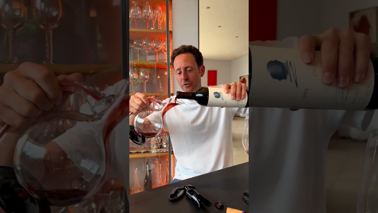 Decanting a bottle of Opus One from 1994🤩@maxiriedel #wineinspires #wine #decanting #opusone #napa