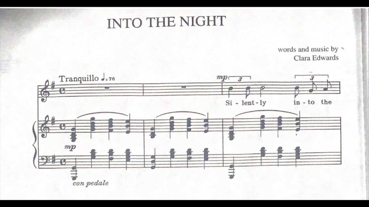 Into the Night (Clara Edwards) - G Major Piano Accompaniment - Karaoke