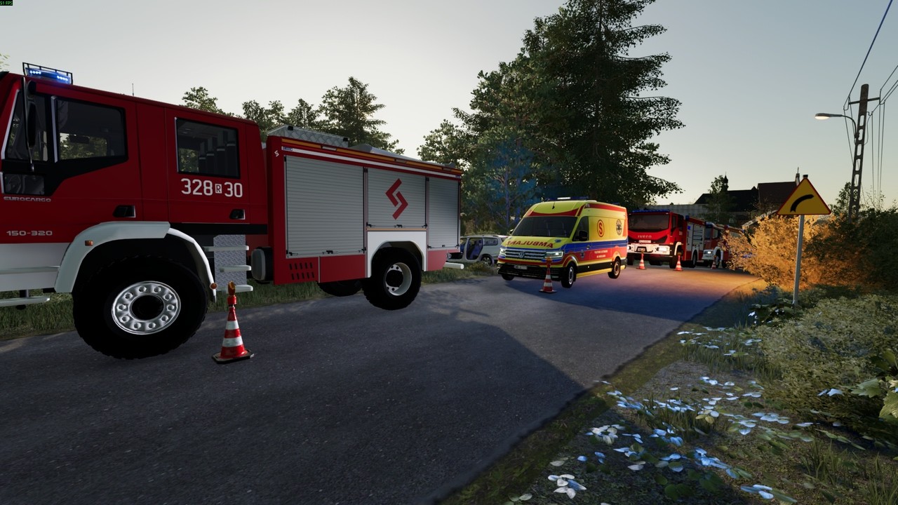 [FS22] Pożar śmietnika oraz przedysponowanie do wypadku. OSP Osada#13