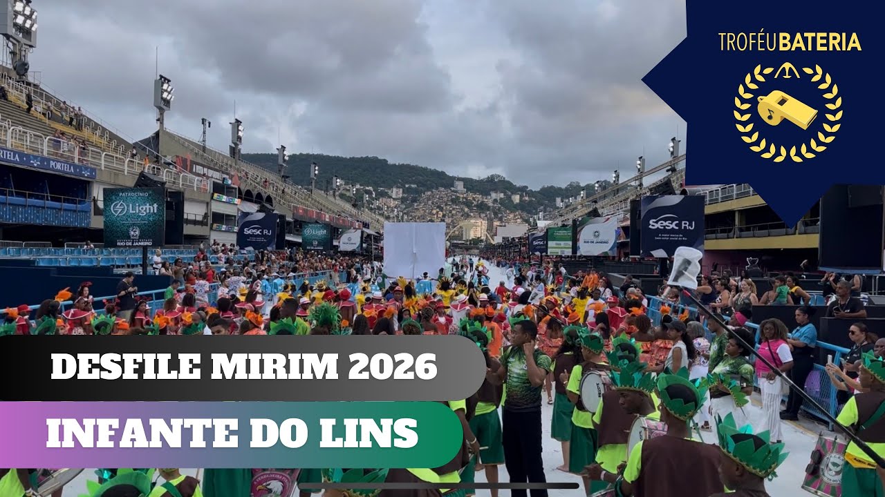 Bateria da Infante do Lins no Desfile Mirim oficial de 2026