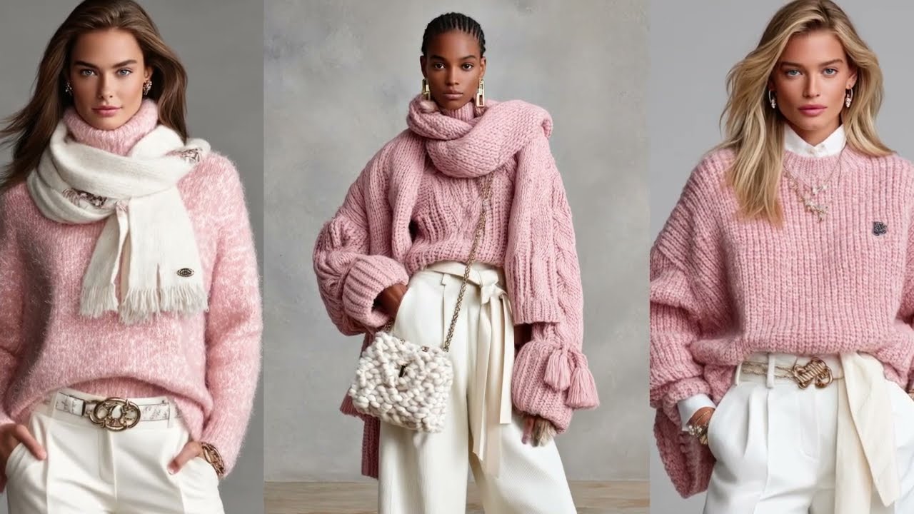 Коллекция Ralph Lauren зима 2026: Элегантность: пыльно-розовый и кремовый цвета для утонченных же...