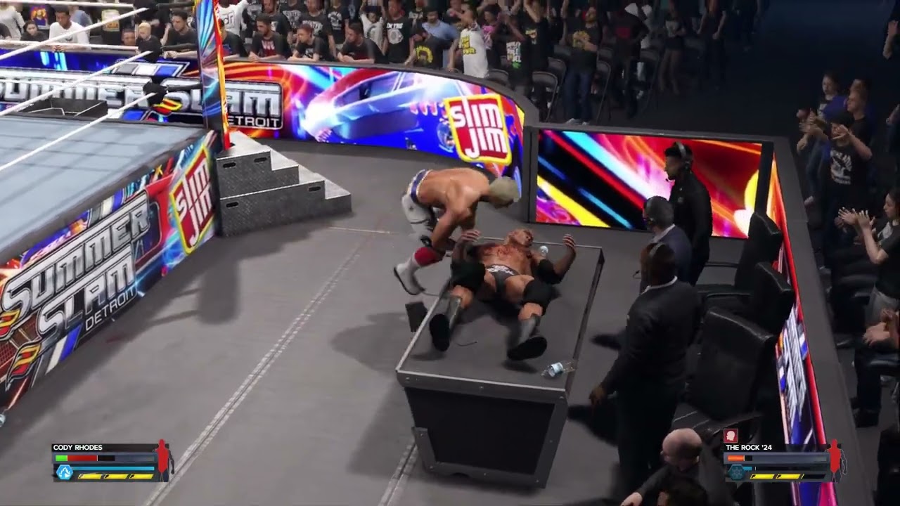 WWE 2K25 - UNDISPUTED WWE UNIVERSAL CHAMPIONSHIP CODY RHODES VS THE ROCK - GAMEPLAY PS 5 SUMMERSLAM