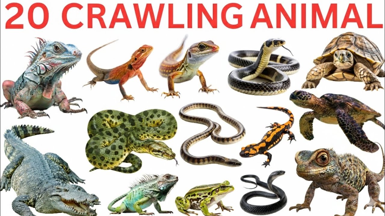 Crawling Animals Names | Animals That Crawl 🐢🐜 | Preschool & Toddler Learning Video