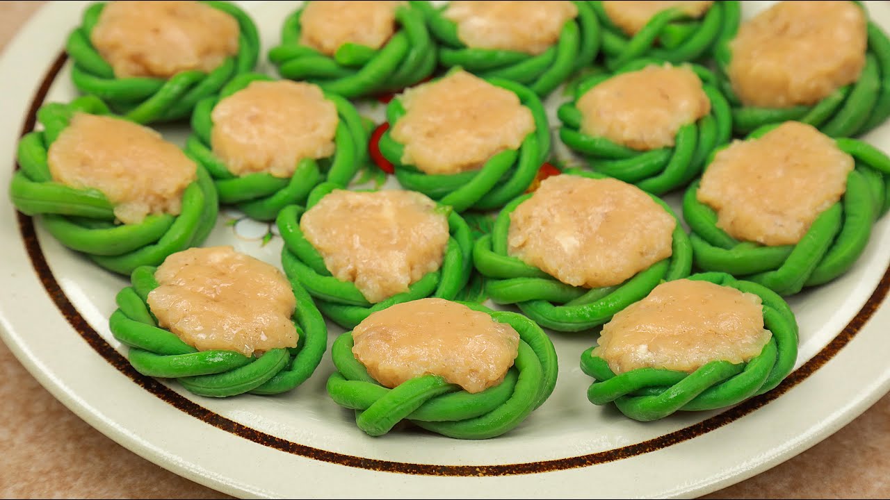 Stuffed Long Green Beans | How to cook circle green bean with Chicken Breast | V Taste