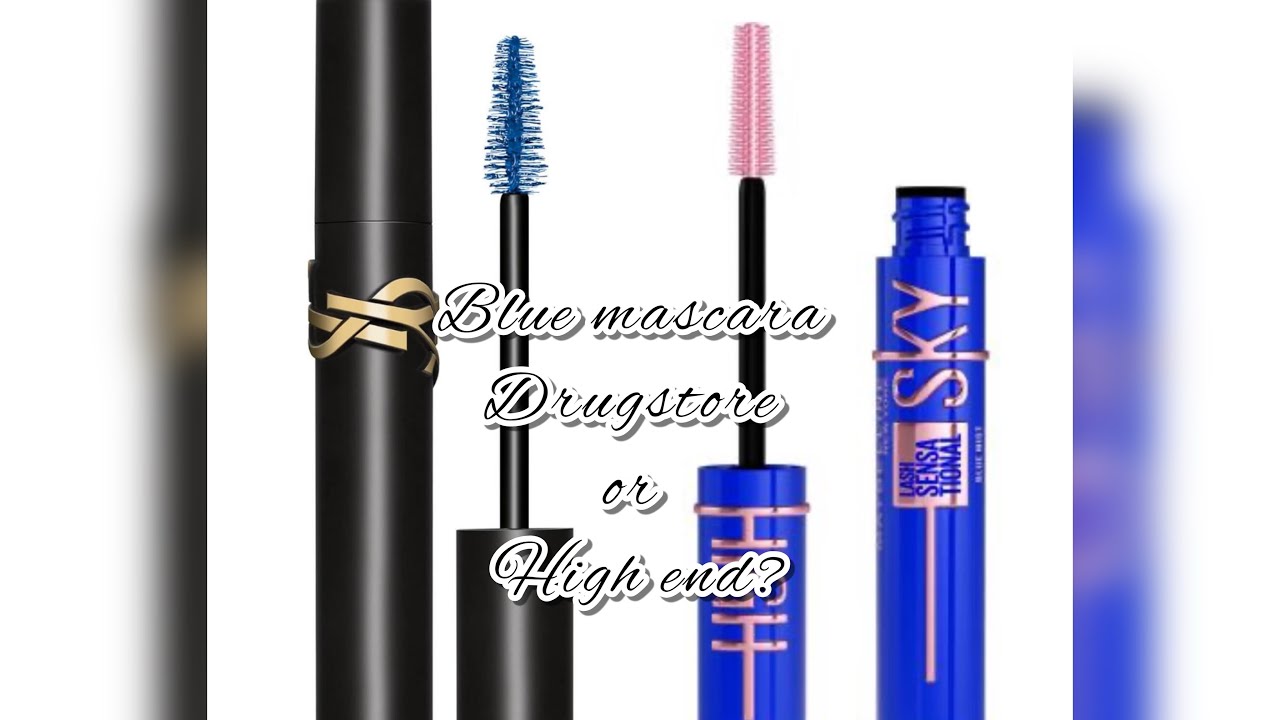 Blue mascara / Drugstore or High end? / YSL lash clash mascara VS Maybelline Sky high mascara