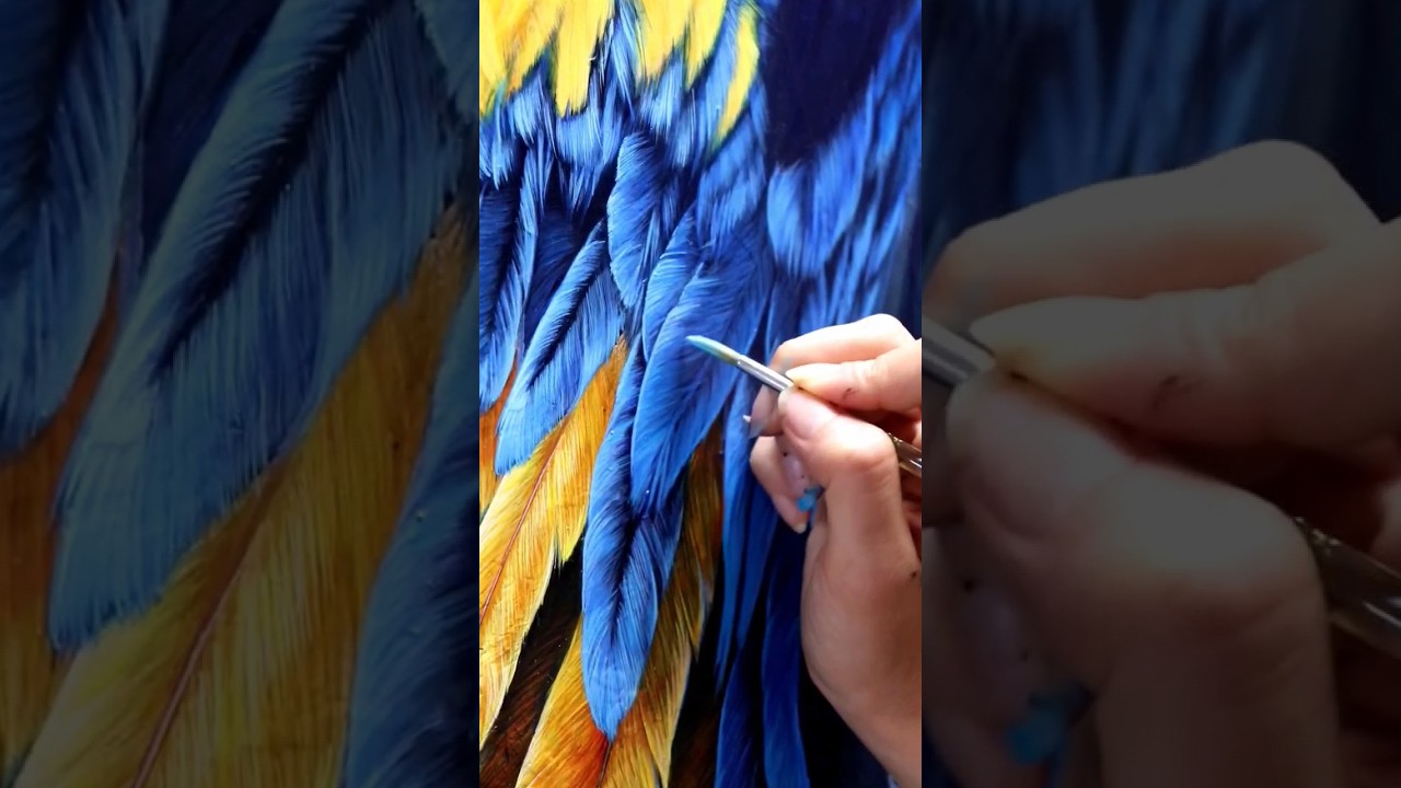 🎨 PEINTURE DE PLUMES &Agrave; L'ACRYLIQUE 🖌️ #art #peinture #artvideo #birdart #anagruz