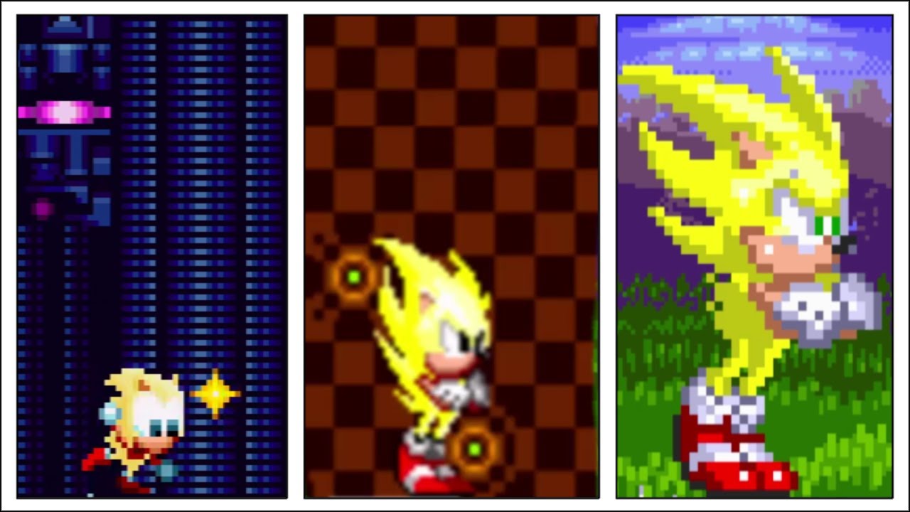 Baby Super Sonic- Adult Super Sonic- Giant Super Sonic