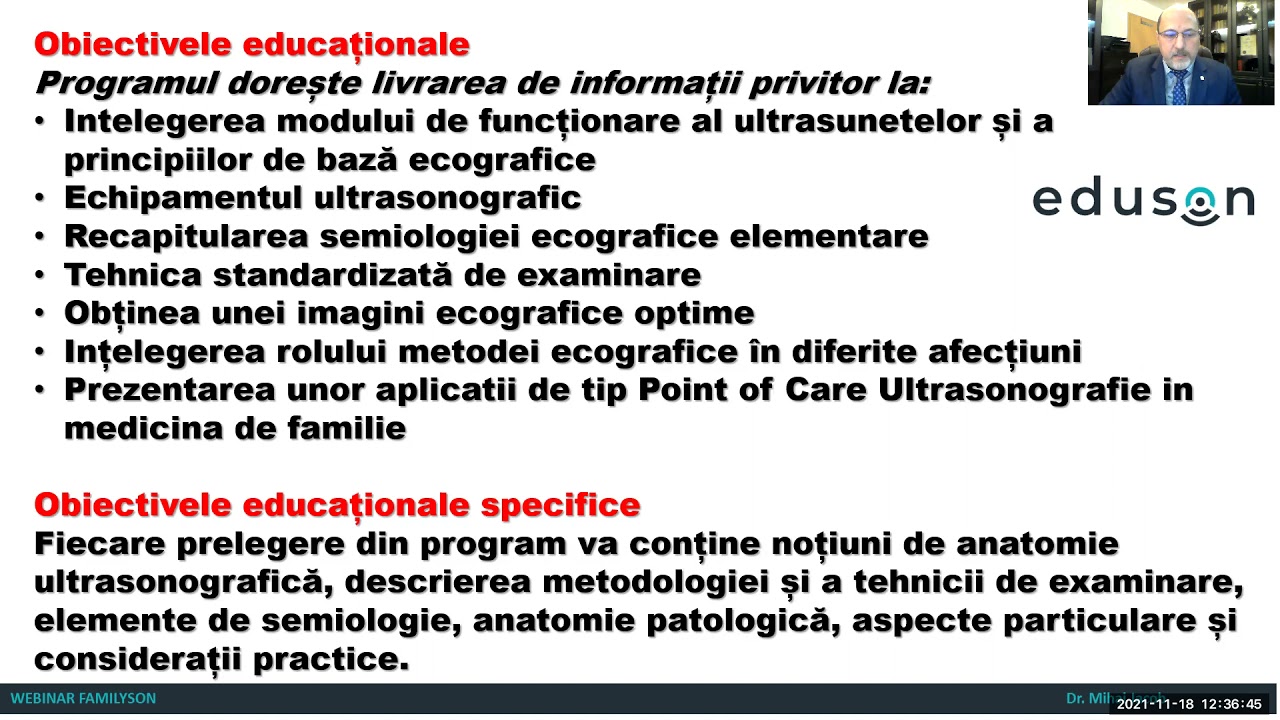 Introducere webinar Ultrasonografie clinică în cabinetele medicilor de familie