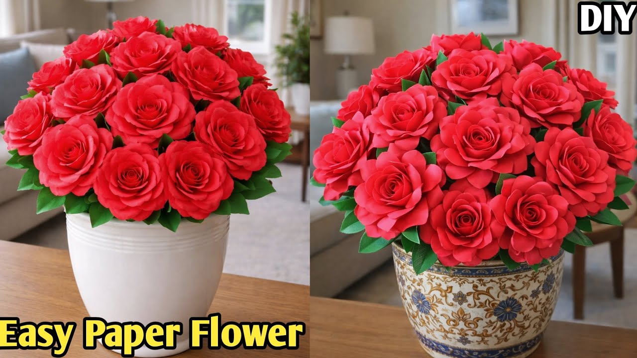 How To Make Beautiful Paper Flower | Diy Paper Flower Craft | Paper Flower making Step By Step