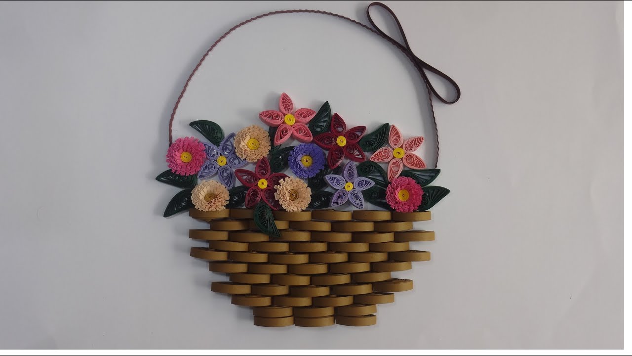 Flower basket#Quilling paper art