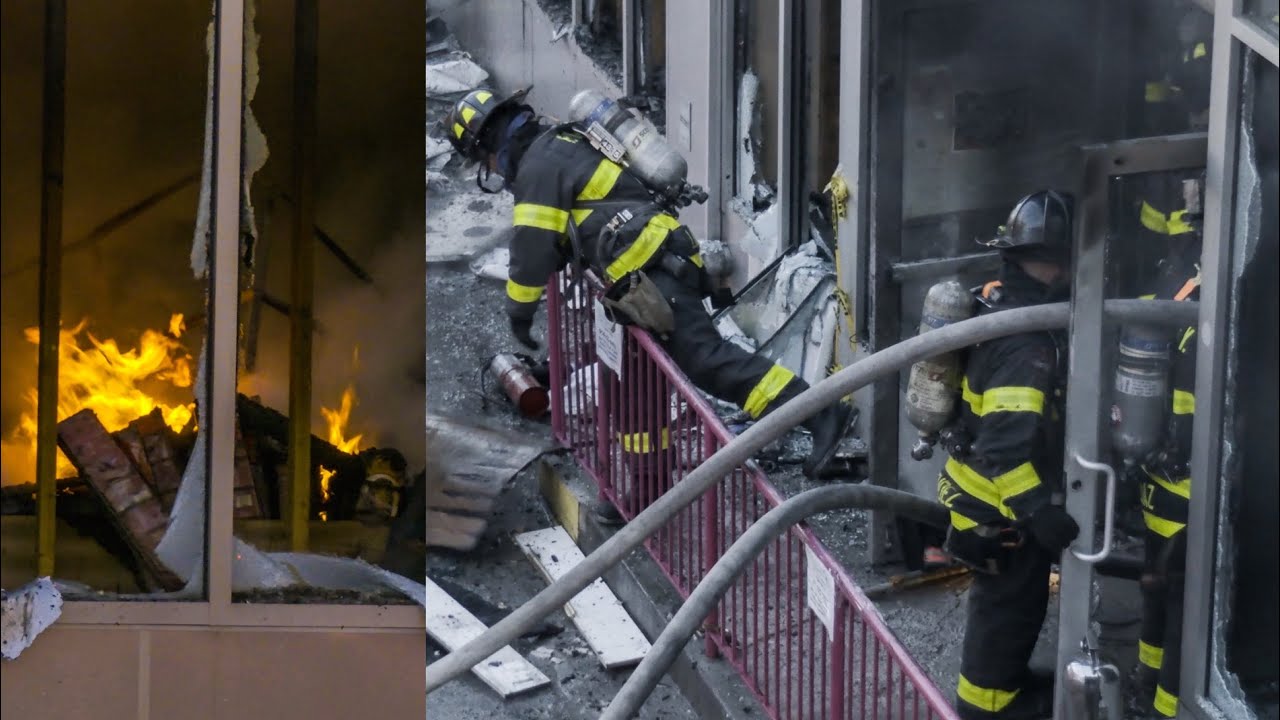 FDNY Battles Major Fire in Beauty Salon [ Bronx 2nd Alarm Box 3444 ]