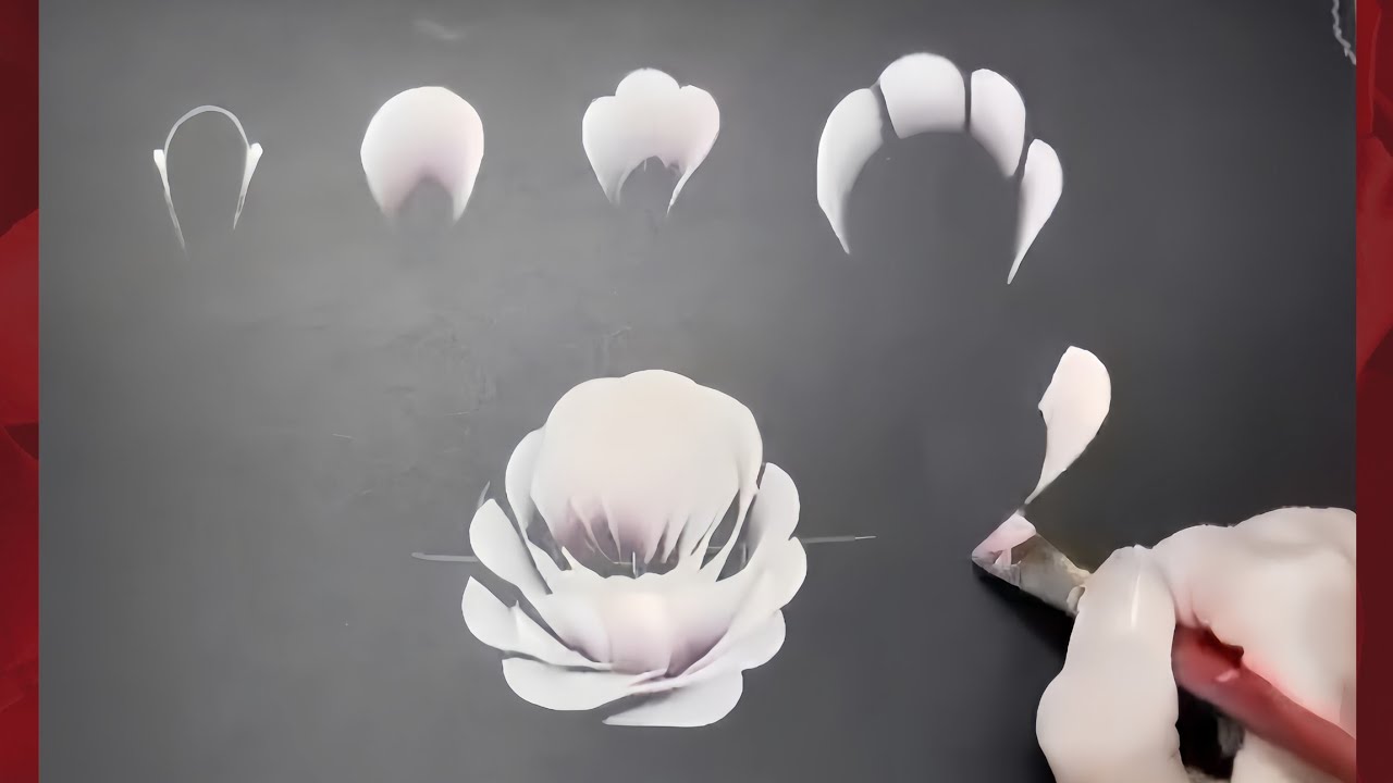 ［手繪溫度］|玫瑰花筆法分享#彩繪#玫瑰 #筆法#音樂#rose #diy #Acrylic painting