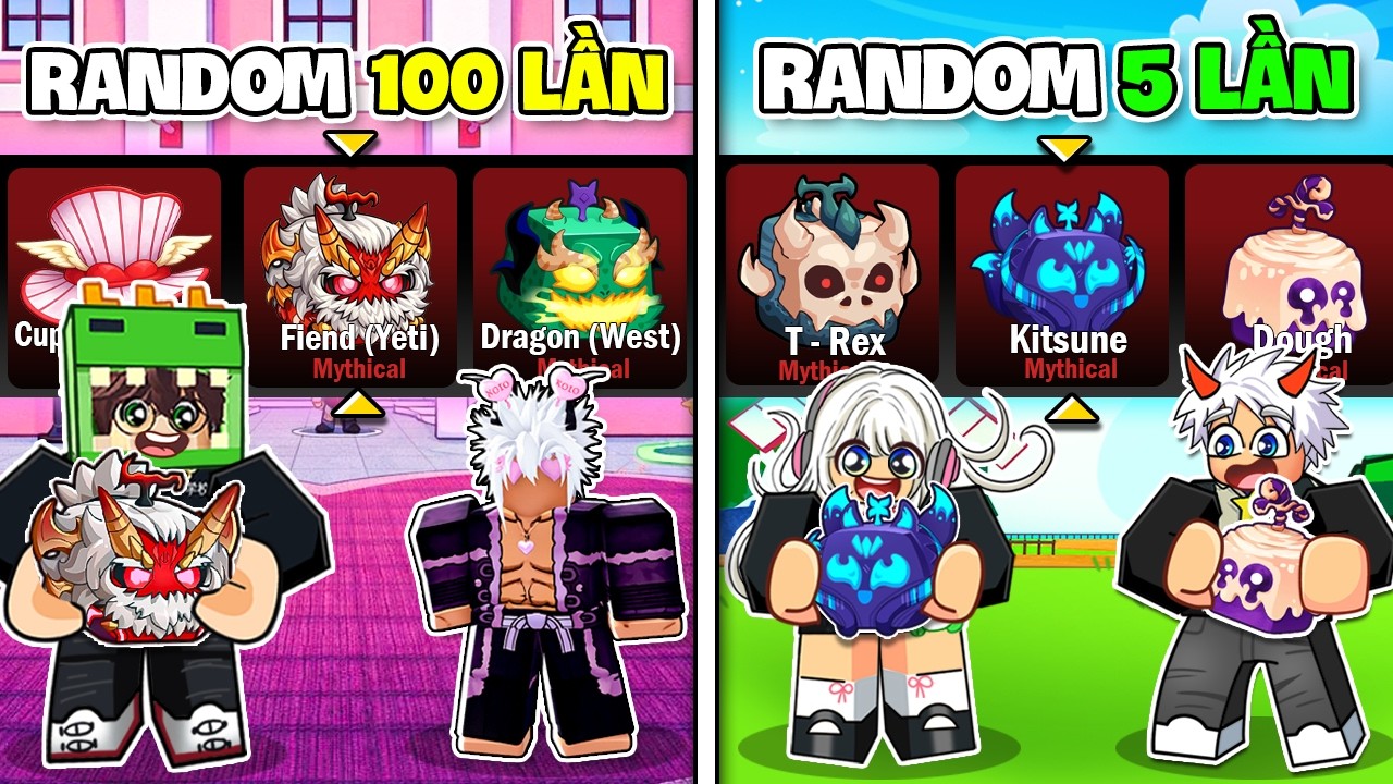 KHANGG KỈ LỤC RANDOM 200 LẦN RA KITSUNE + FIEND YETI 0,01% NHANH NHẤT BLOXFRUITS