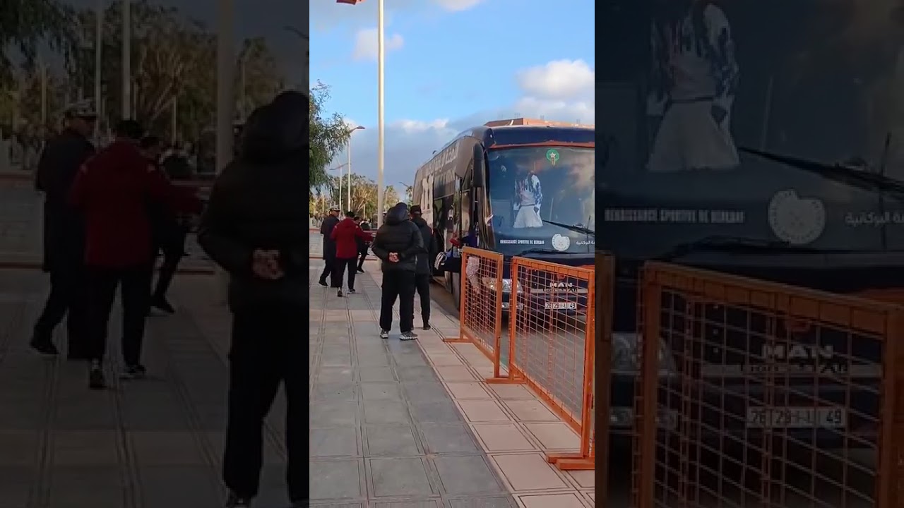 مباشرة من بركان: لحظة وصول حافلة النهضة البركانية و ريفرز يونايتد بالملعب البلدي