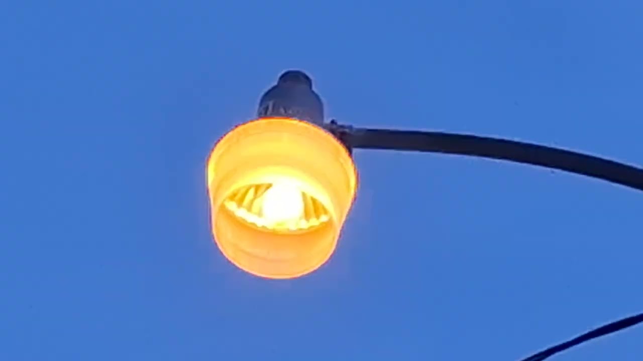 Street light vlogs 7: some lights at a neighborhood park starting up