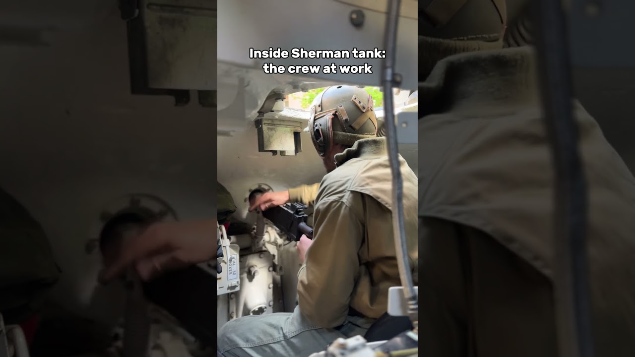 Inside Sherman tank: the crew at work 