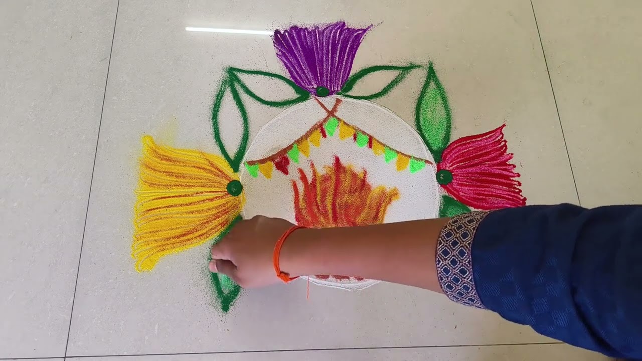Holi special Rangoli l #simple #holi #rangoli 