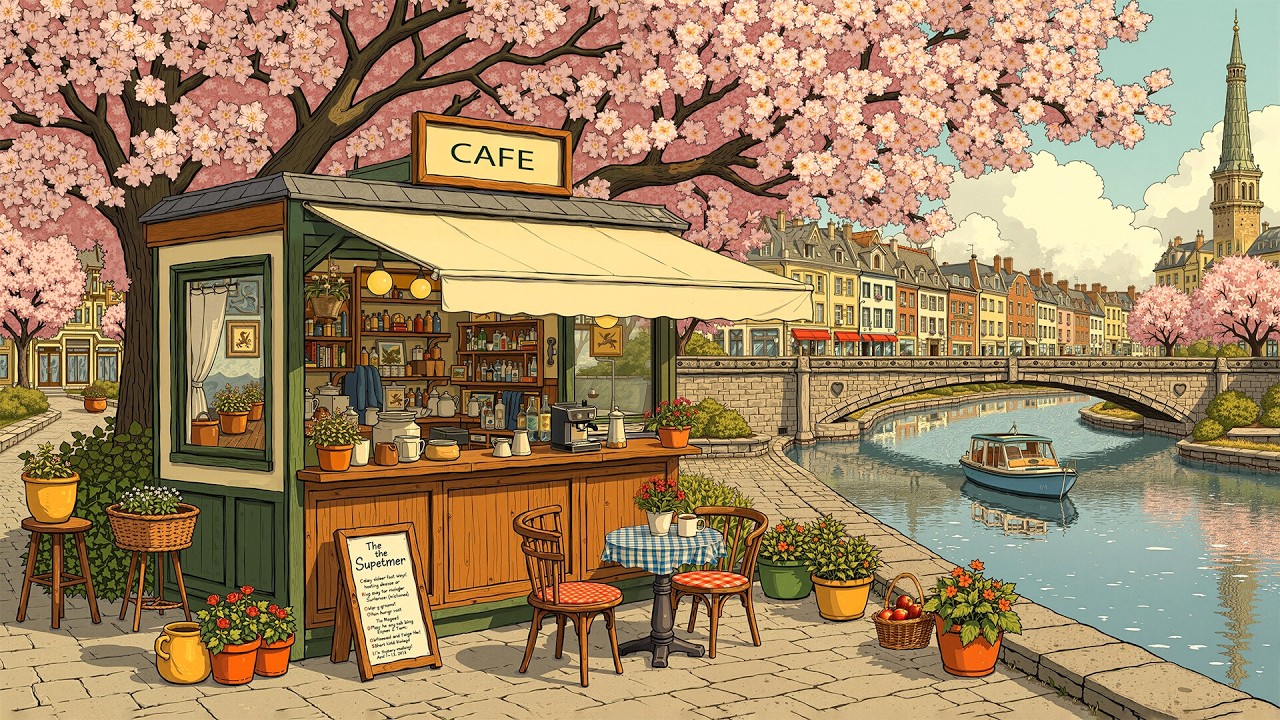 Springtime Lofi Cafe ✨ Relaxing Lofi Ambience 🍃 Focus Music for Productivity & Calm