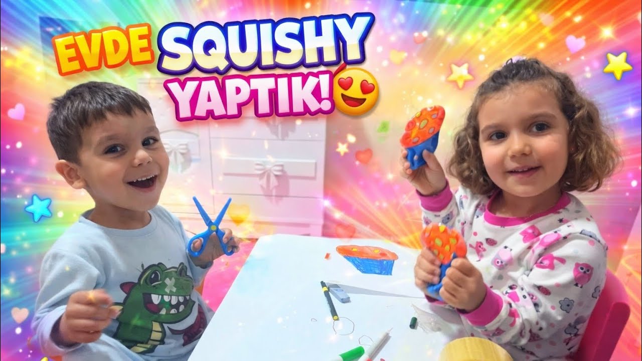 EVDE SQUISHY YAPTIK! 😍🎨 @linacetinkayaofficial @elifsinemtv @oynayalımhadi 