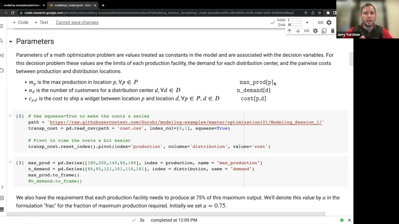 Gurobi Opti101 Training Video 3 - Modeling and Coding: Part 1
