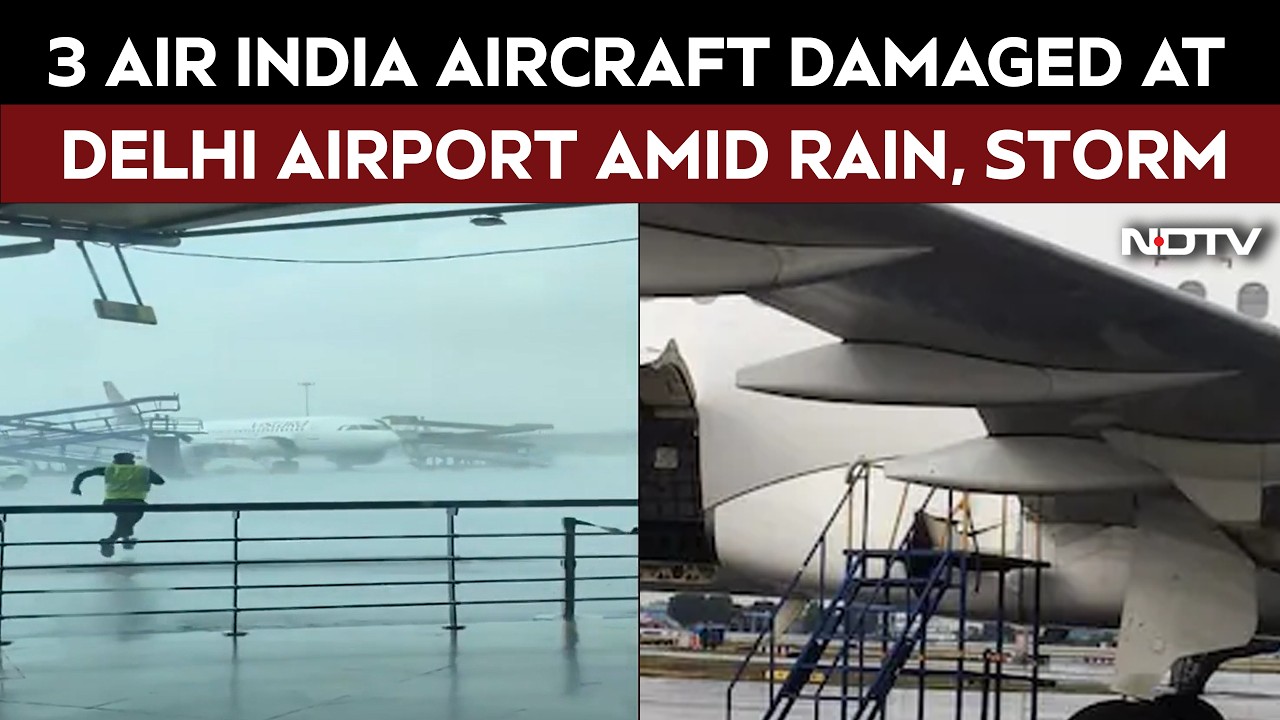 Инцидент с рейсами Air India | 3 самолета Air India получили повреждения из-за наземного оборудов...