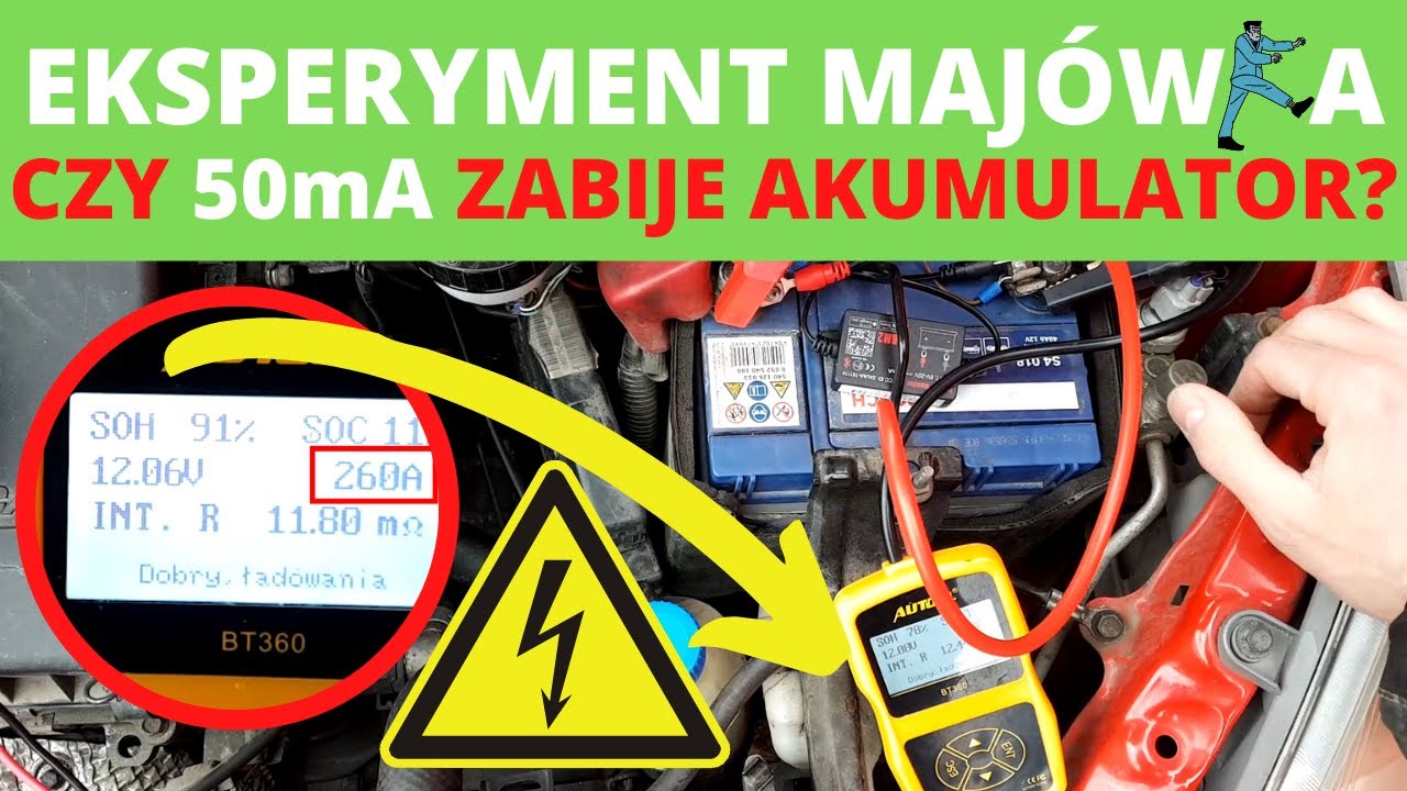Eksperyment Majówka - czy 50mA rozładuje akumulator przez weekend? LPG, ładowarka, rejestrator?!