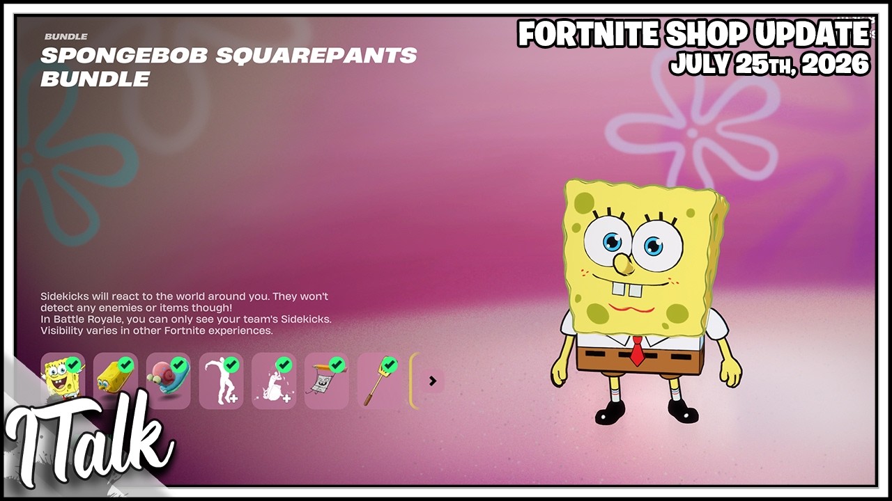 Магазин Fortnite: НАБОР SPONGEBOB SQUAREPANTS СНОВА В ПРОДАЖЕ! [25 июля 2026 г.] (Fortnite Глава 7)