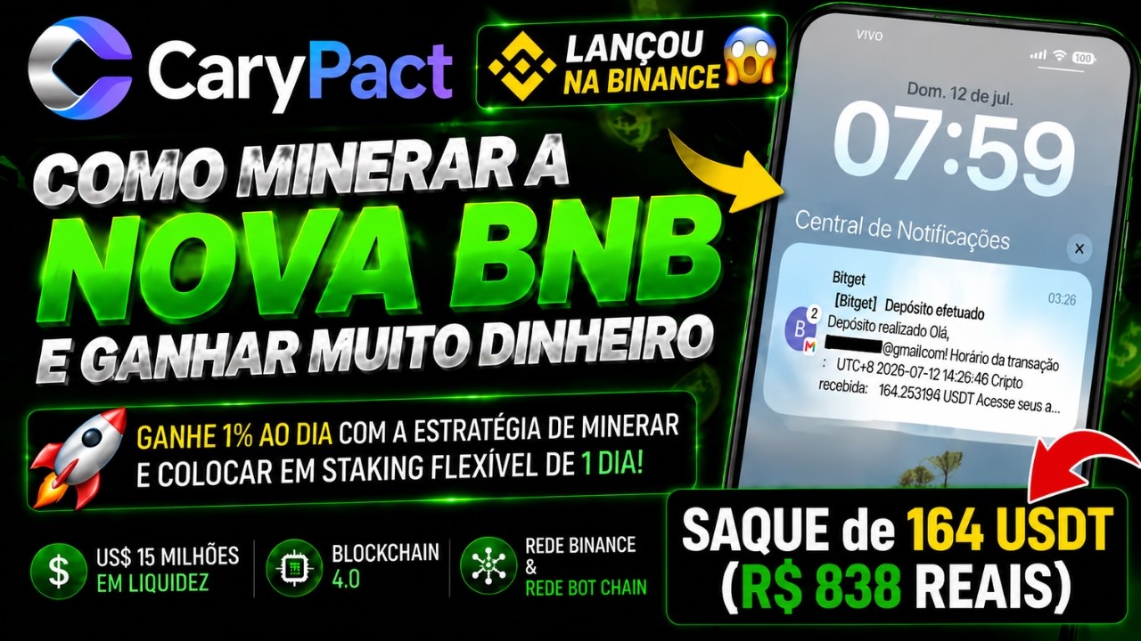 CaryPact & Bot Chain Pagando Muito! Saque de 164 USDT (R$ 838 REAIS)