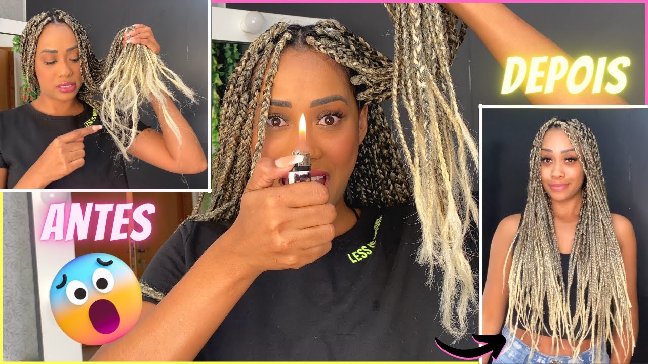 COMO SELAR AS PONTAS DAS TRANÇAS BOX BRAIDS DE JUMBO (fogo, tesoura ou chapinha?)