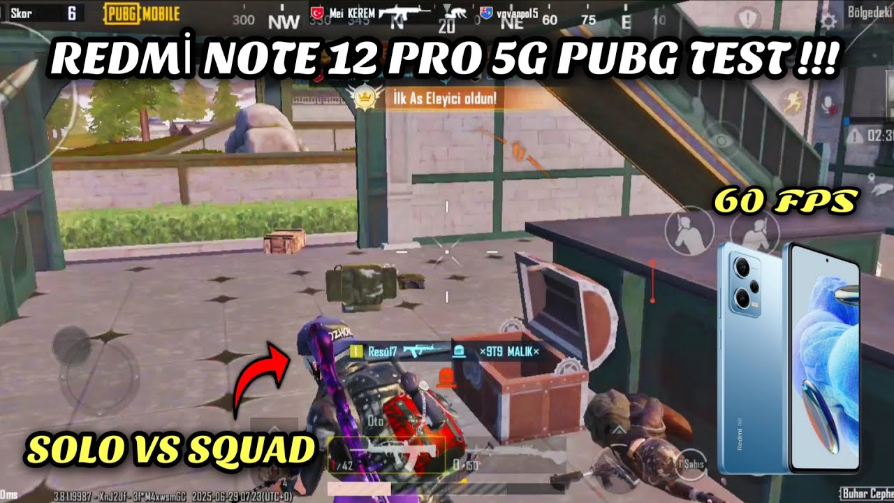 REDMİ NOTE 12 PRO 5G PUBG TEST ! 60 FPS VERİYOR 🔥🔥 2025 YILINDA PUBG İÇİN ALINIR MI ? | PUBG MOBİLE