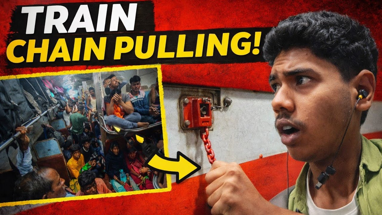 😱Train chain pulling train no11077 jhelum express #chainpulling #train #railvlogger #railway 