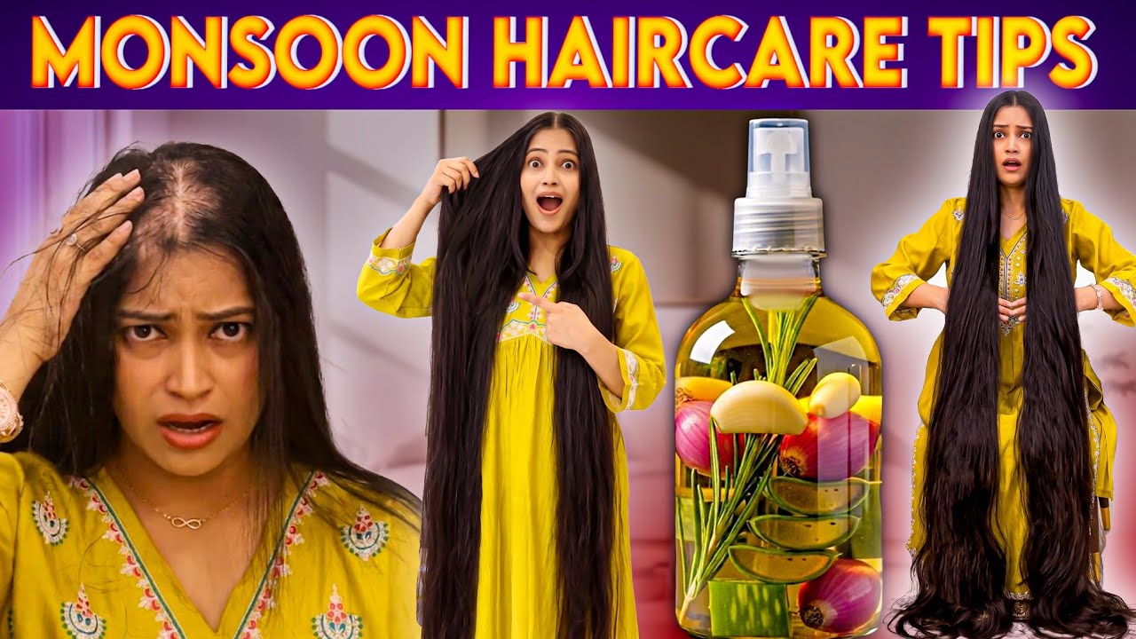 Monsoon Hair Care Hacks 🌧️ 10 Mistakes That Cause Hair Fall | Stop Frizz & Hair Damage