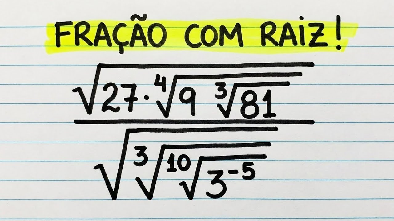 Fração com Raiz! Tem que ser Bom em Radiciação
