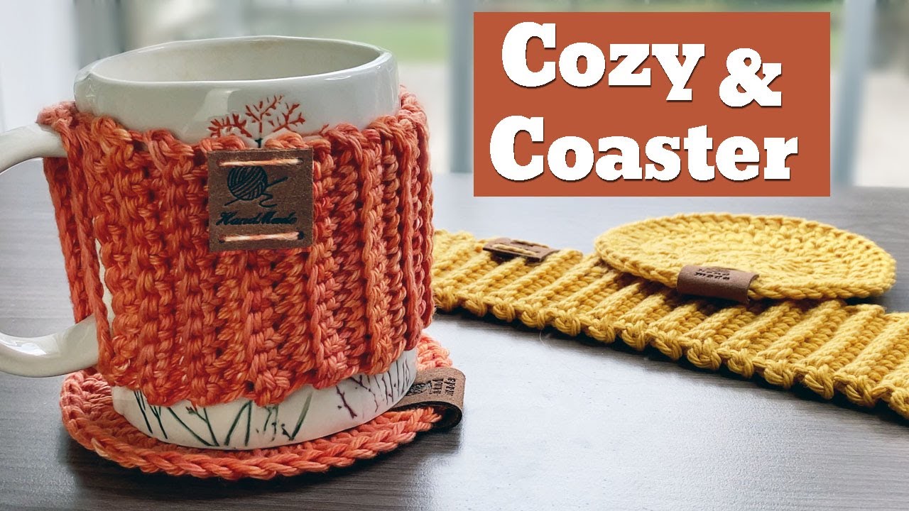 Super Easy Cup Cozy with Matching Coaster 🧶