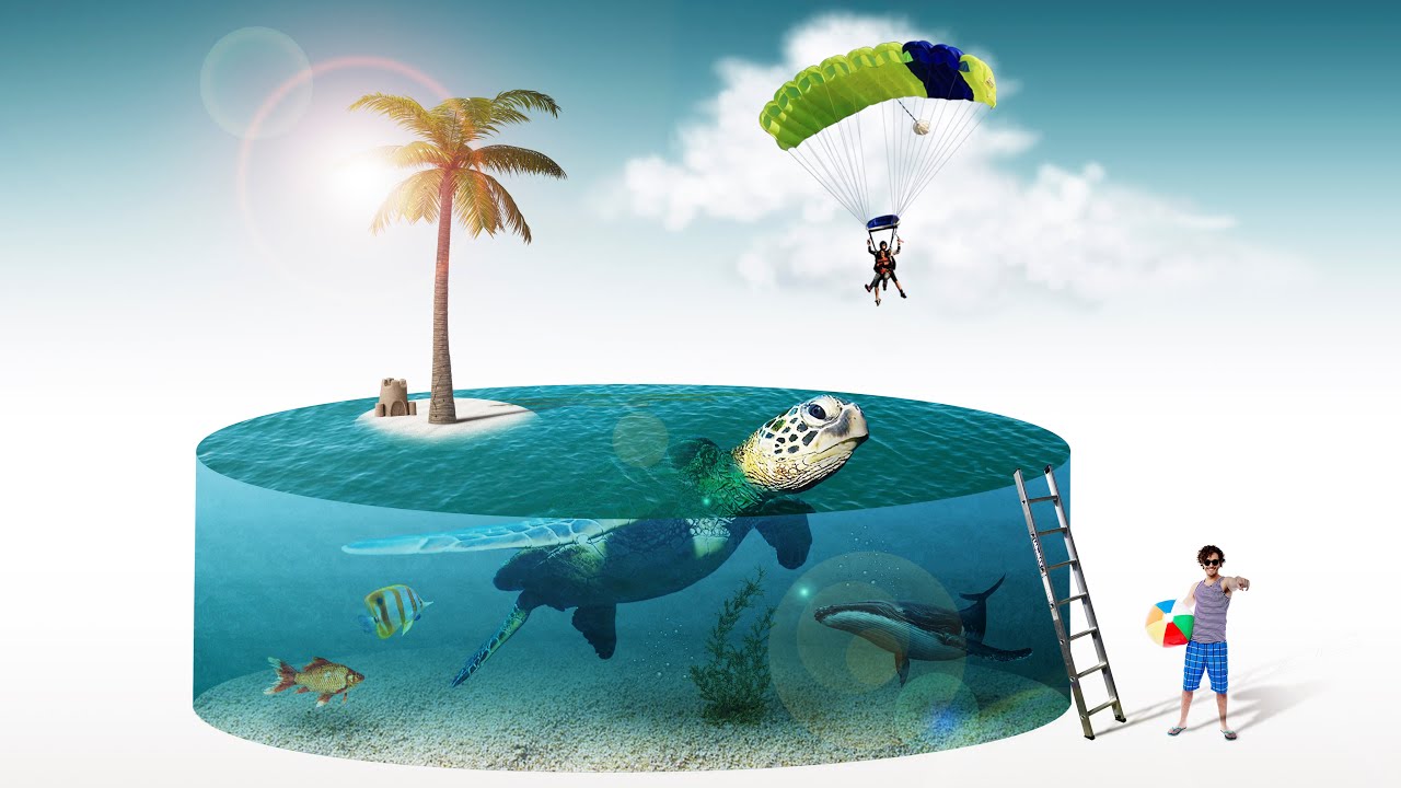 4Gtools-Photoshop Manipulation Tutorial I How to make 3D Ocean Pool #4gtools