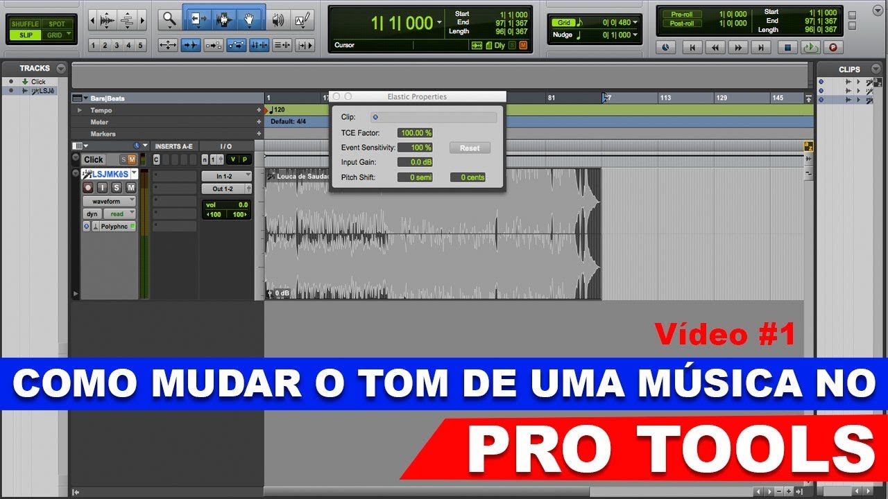 (Vídeo#1) Pro Tools - Como Alterar o Tom de Uma Música no Pro Tools