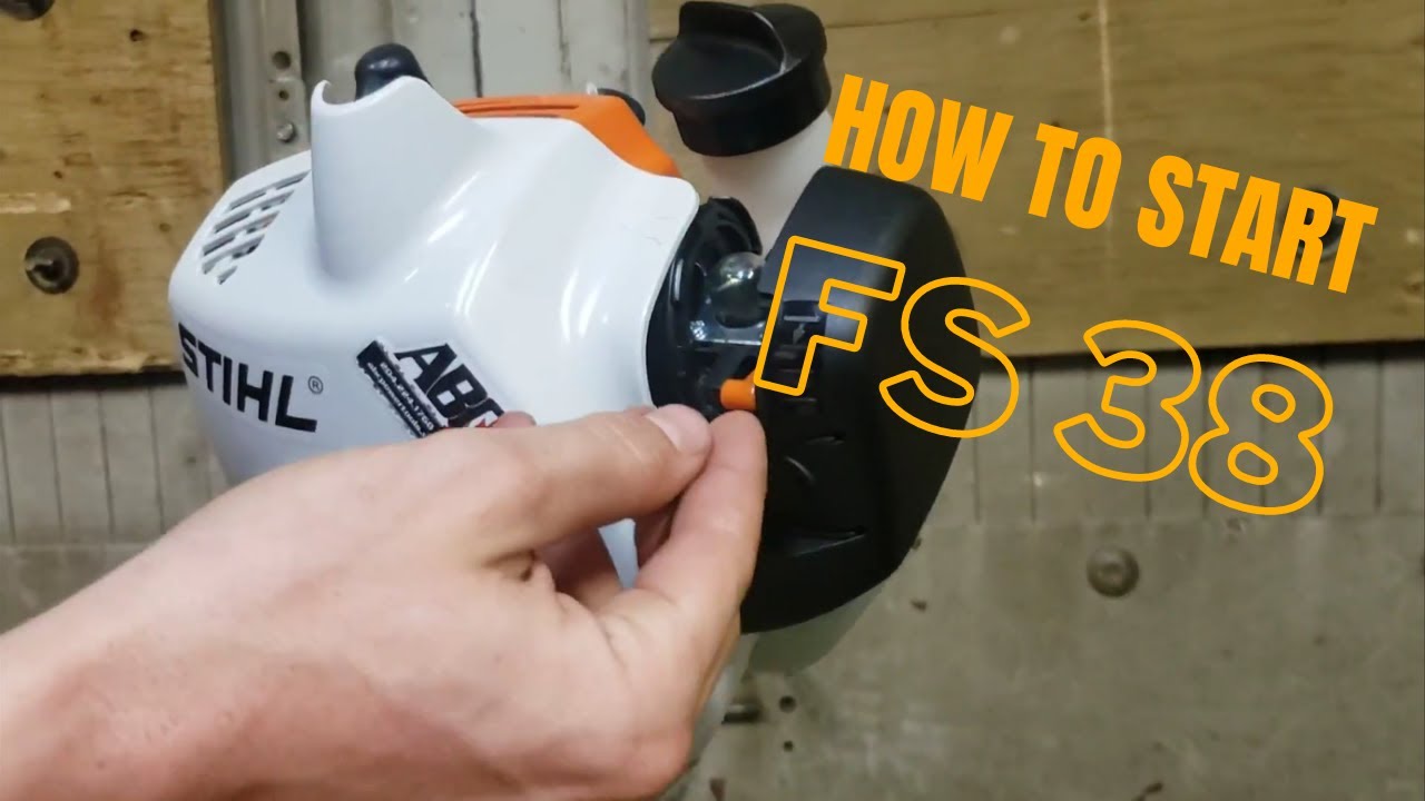 Процедура запуска триммера для травы Stihl FS 38