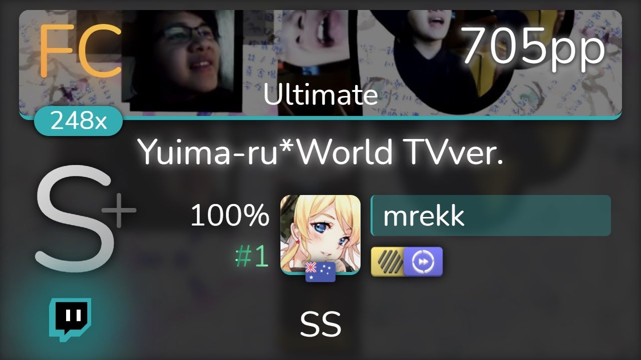 [Live] mrekk | Ayase Rie feat. Hata-tan - Yuima-ru*World TVver. [Ultimate] +HDDT 100% {#1 705pp FC}
