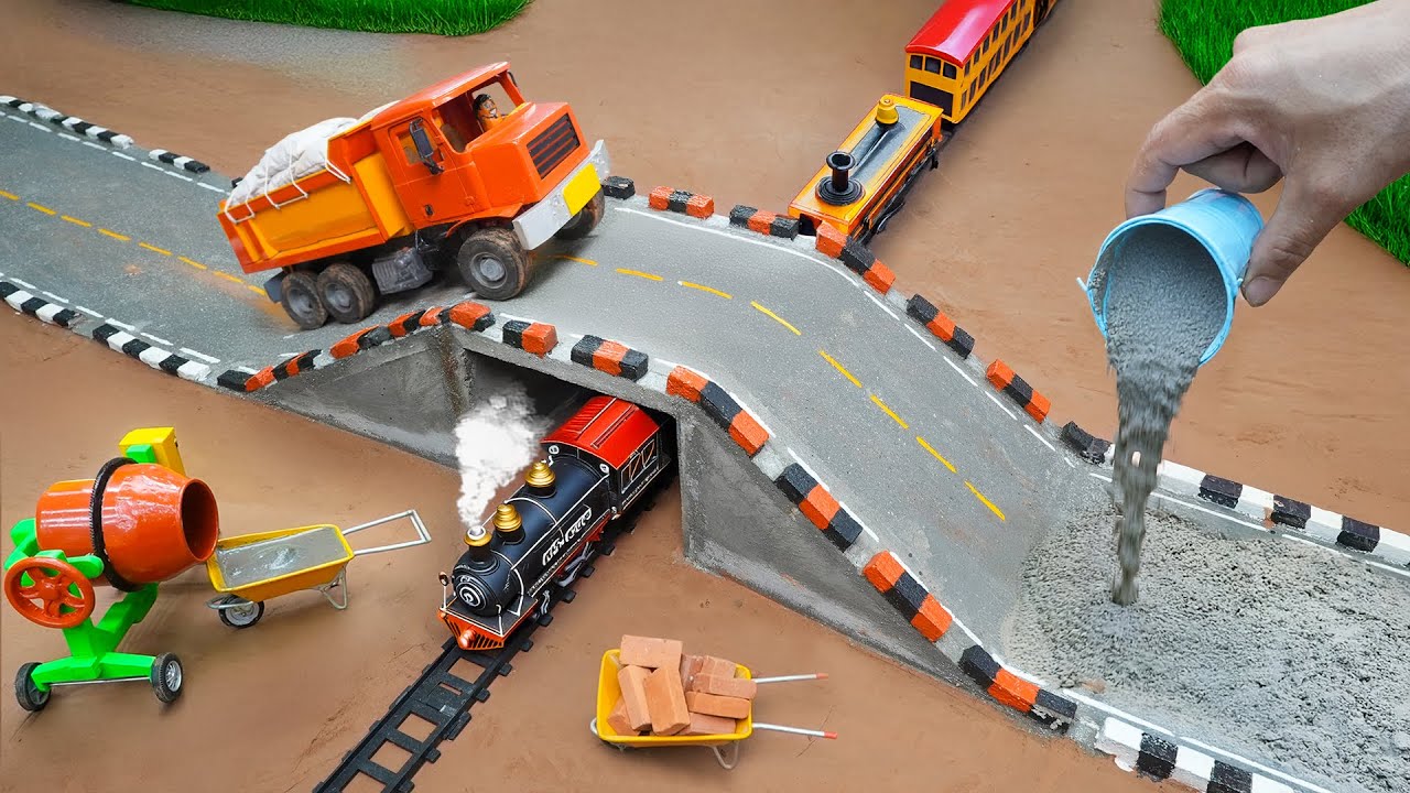 diy mini tractor making overhead bridge construction science project | @MinMin Tractor