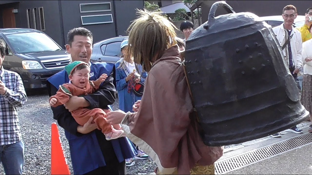 上野天神祭 神幸祭 (鬼行列) 赤子を攫うひょろつき鬼 上野紺屋町付近 2019