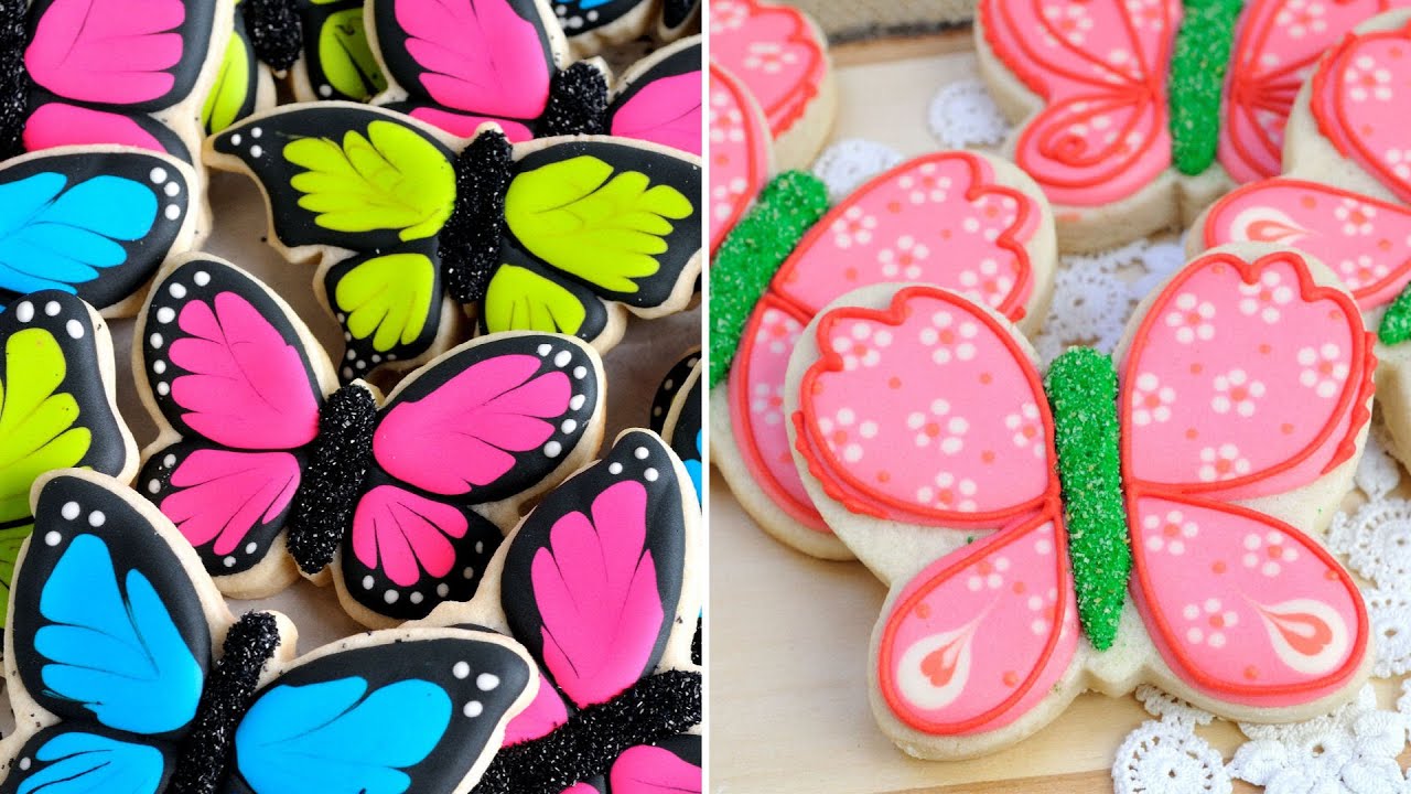 WET ON WET ROYAL ICING BUTTERFLY COOKIES |Compilation|