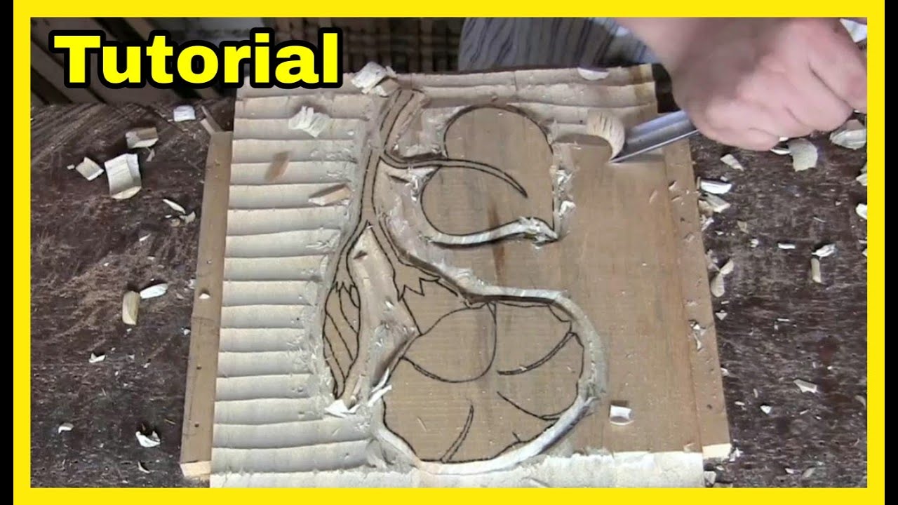 COMO hacer una TALLA EN MADERA a mano DESDE CERO en ALTO RELIEVE, Paso a Paso (1era Parte)